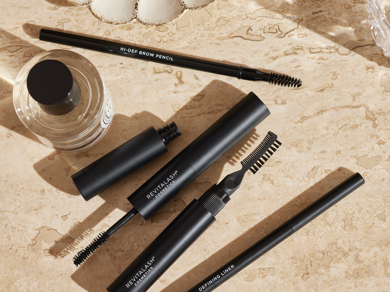 Image of RevitaLash Cosmetics lash & brow color cosmetics including Hi-Def Brow Pencil, Hi-Def Brow Gel, Double-Ended Volume Set and Defining Liner Eyeliner