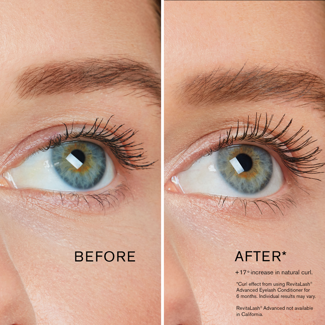 Image of model with defined curled lashes