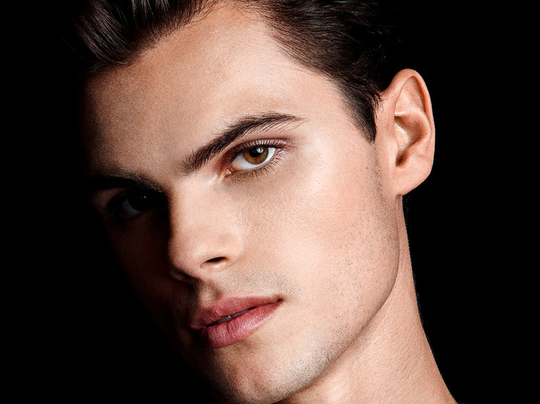 Image of a male model with beautiful lashes and brows