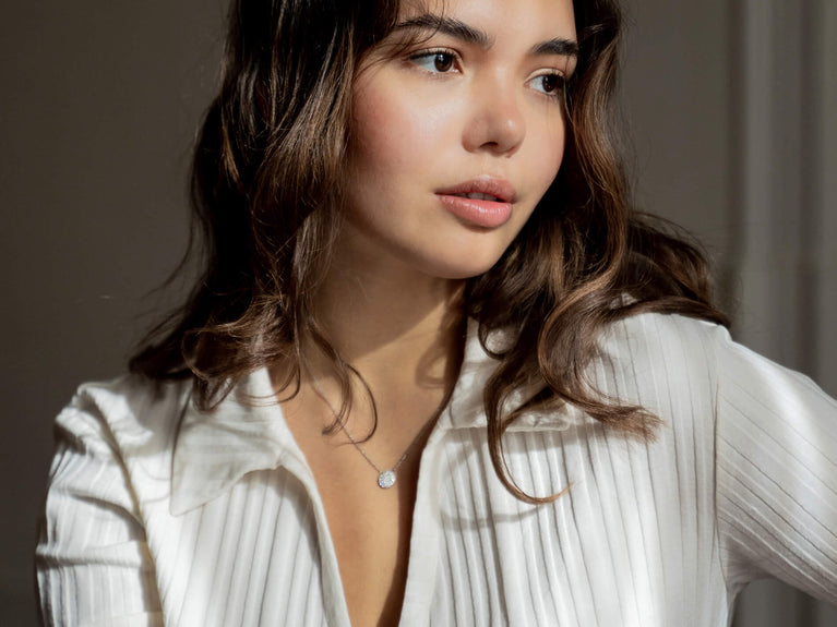 model looking to the side