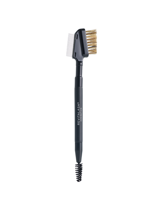 Eye lash and brow brush with bristle and comb