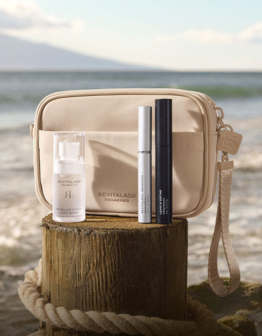 Strengthen & Define Lash Collection lifestyle image at the beach