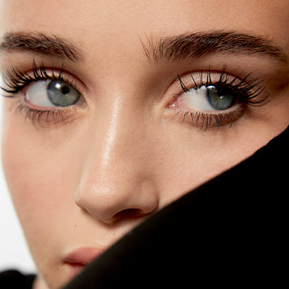 Close-up of a person's eyes with a blurred background
