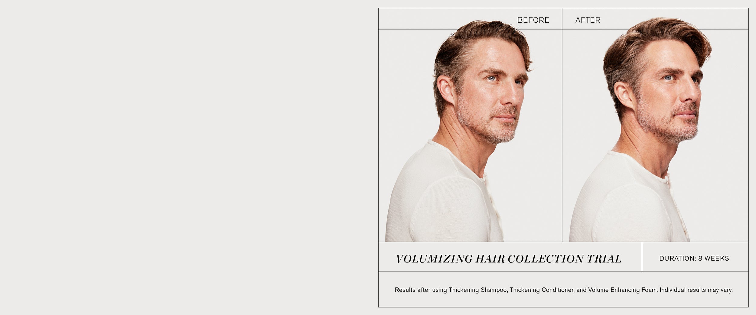 Male Volumizing Hair Collection Trial